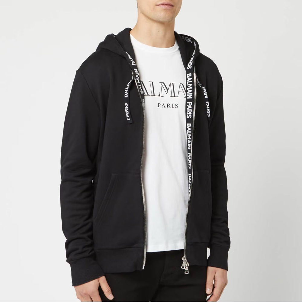 Balmain Zip Elastic Hoodie SS22